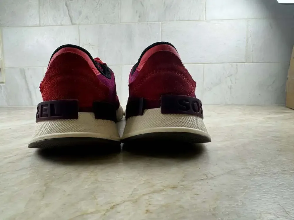 Sorel Kinetic Rush Sneakers Womens 8.5 Red Mesh Lace Up Athletic Shoes NL3516